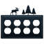 Moose and Pine Trees 4-Gang Duplex Outlet Wall Plate