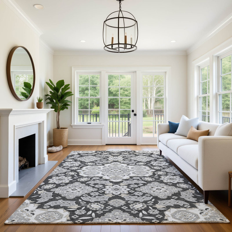 Premium Machine Washable Crestover AMF1853 Global Rug, Rectangle 10' x 14'