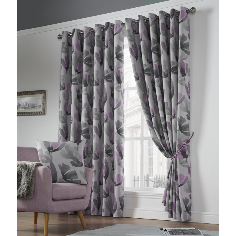 Ontario Amsterdam Eyelet Curtains, Purple, 229cm Width x 229cm Drop