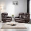 2 - Piece Breathable Leather Pillow Arm Power Reclining Living Room Set With Diamond Stitching USB-1613184476