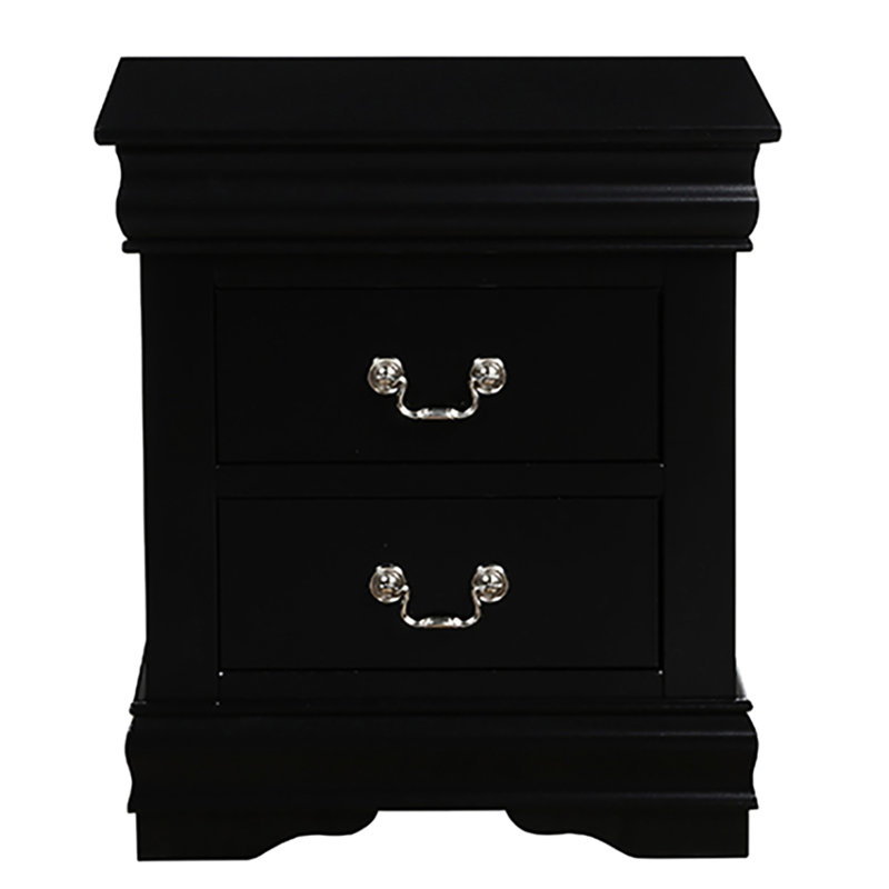 Table de chevet 2 chambres en noir - Rangement élégant et fonctionnel pour l'esthétique moderne, Noir