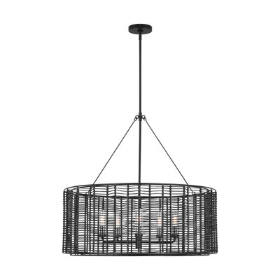 Lustre de salle à manger avec abat-jour transparent Thom Filicia Winslow