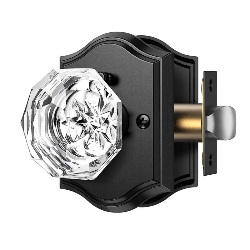 Crystal Privacy Door Knobs With Arch Rosette