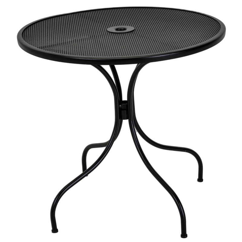Redmond Round Metal Outdoor Bistro Table With Umbrella Hole , 30.5'' in. W 30.5'' in. D