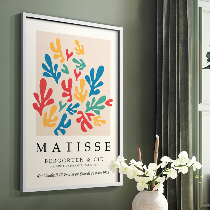 Matisse CECXLV, reproduction encadrée - bois massif, H 14 po x l 11 po, Blanc