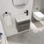 Meuble-lavabo mural 18 po avec lavabo en résine blanche et porte d'armoire à fermeture en douceur 18 po-431349543