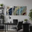 Ensemble de 3 toiles bleues et vertes-1040952302