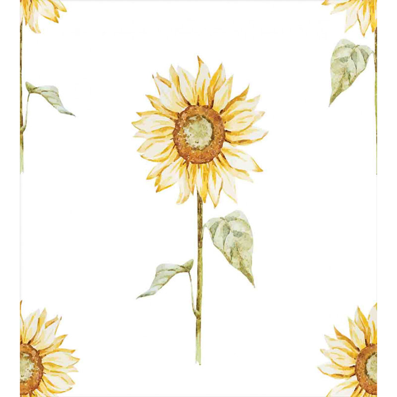 Ida Yellow/White Microfibre 350 TC Duvet Cover Set, 155 x 220 cm - 2 Pillowcases (80 x 80 cm)