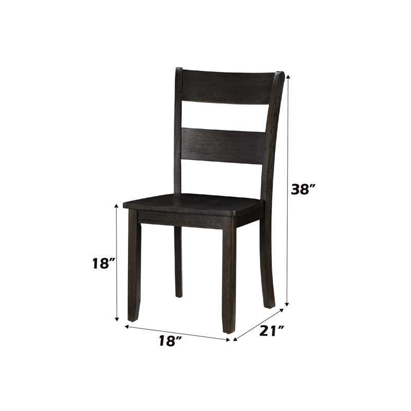 2 chaises d'appoint en noyer vieilli, dossier sans accoudoirs en bois à haut dossier pour la salle à manger, dossier plein, assise épaisse de 18 mm, pieds fuselés, limite de poids de 220 lb, profondeur de siège de 16 po, hauteur de 18 po, 2 sièges de salle à manger, chaises, capacité,