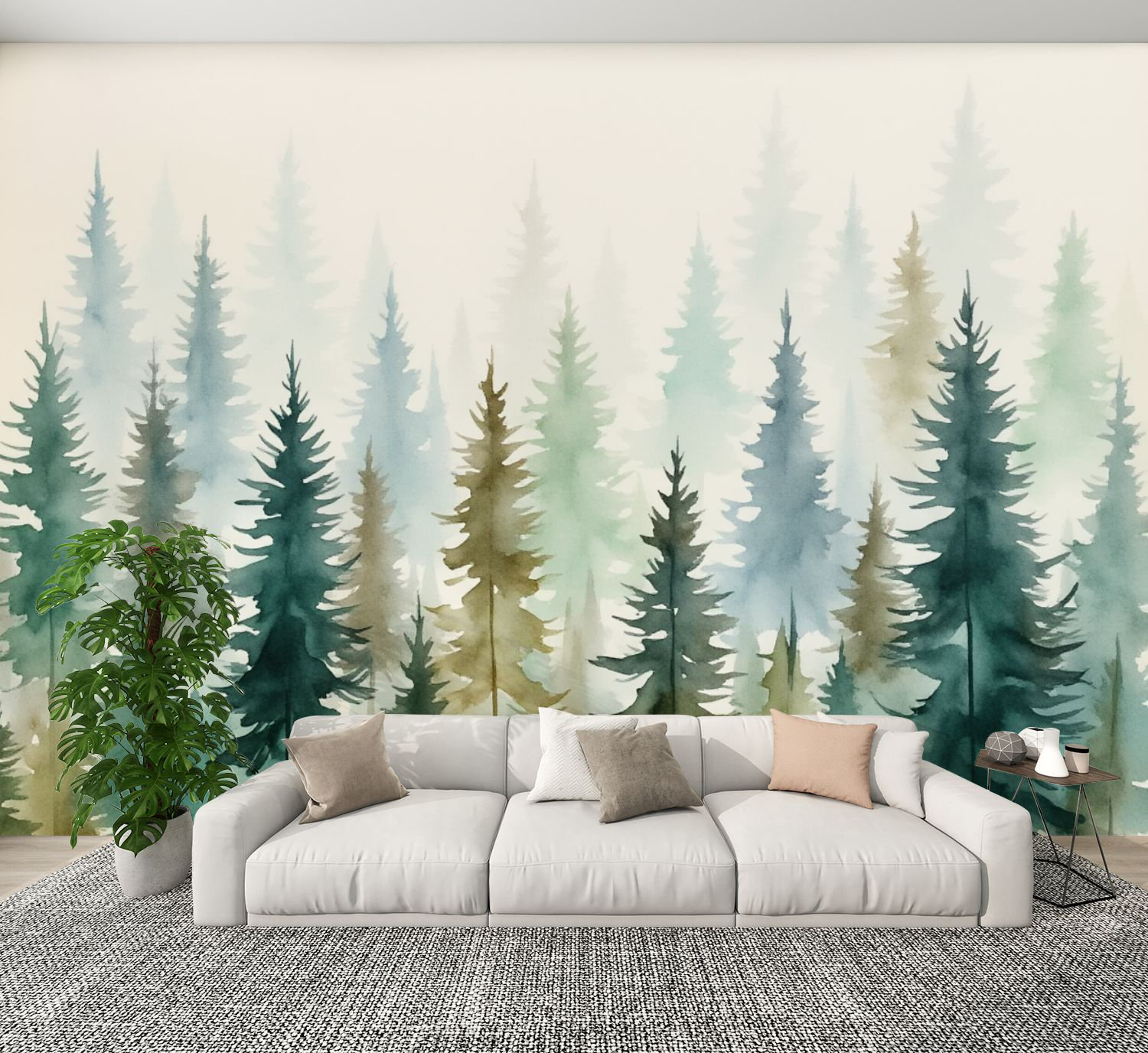 Red Barrel Studio® Forest Peel and Stick Wallpaper Misty Forest Tall ...