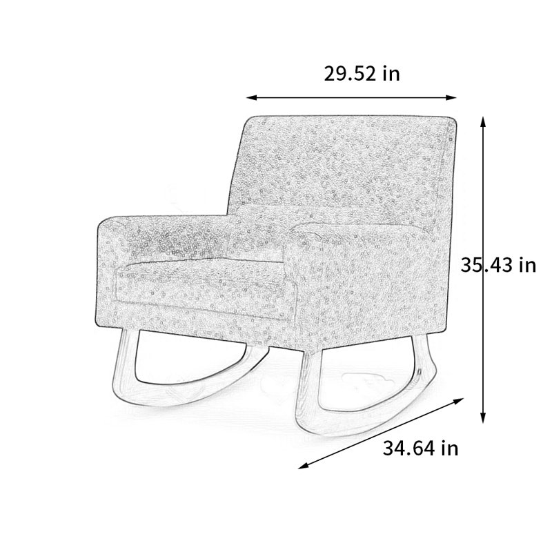 Chaise berçante en bois massif