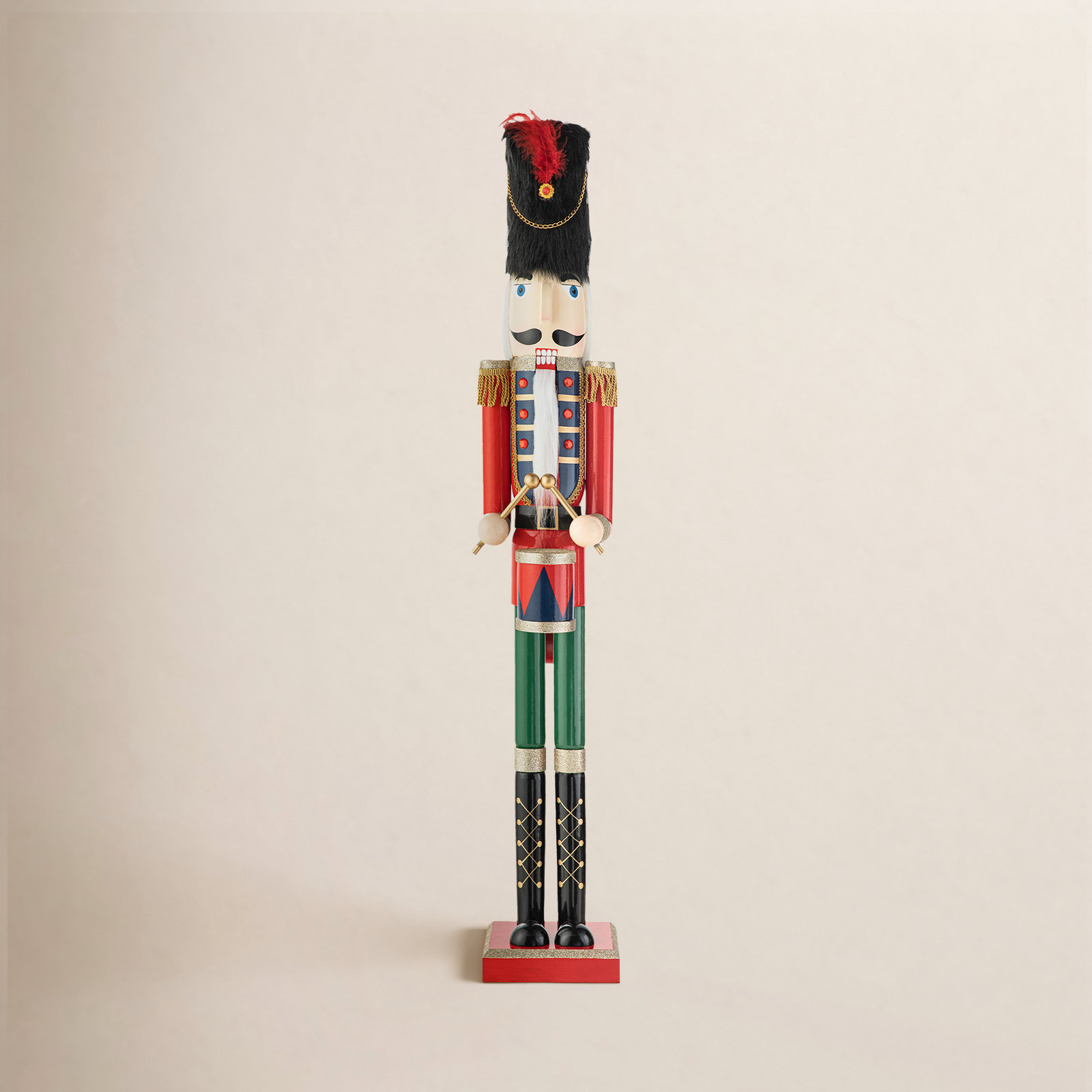 Wooden Soldier Nutcracker Figurine, 42" H x 7.5" W x 6.75" D