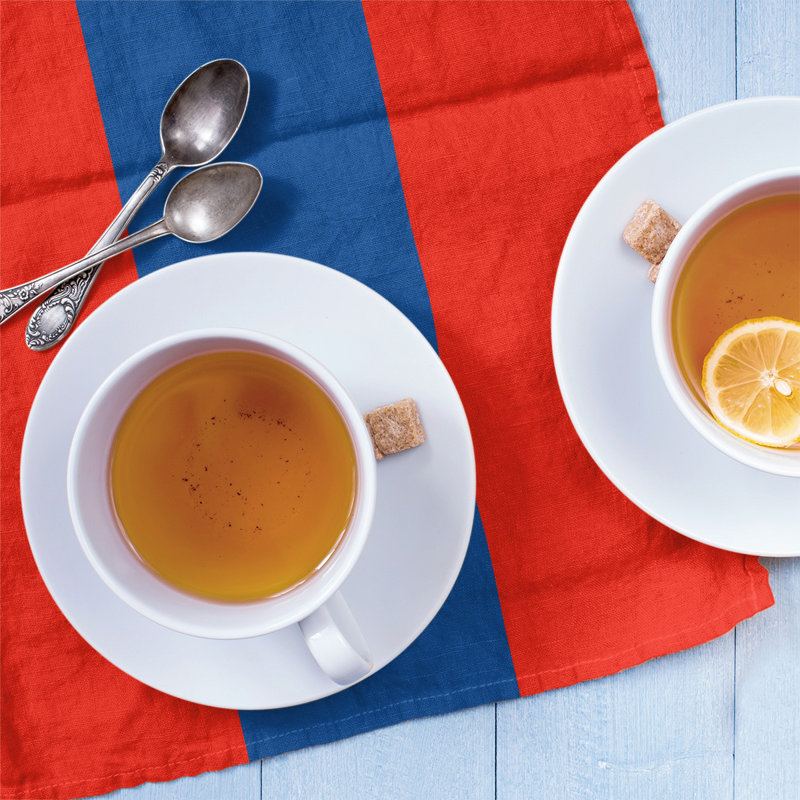Stripe Tea Towel Kitchen Towel, Cotton Twill, Red/Blue Toronto Baseball