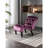Modern Purple Velvet Leisure Chair With Piped Edge And Comfortable For Bedroom Dining Room - Stylish Decor Upholstered Foam Filled Seat Simple Assembly-1100290739