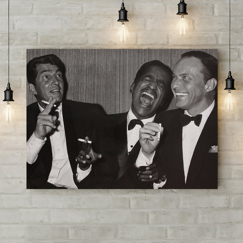 Rat Pack Dean Martin, Sammy Davis Jr. And Frank Sinatra Laughing - Wrapped Canvas Print, 61cm H x 81.3cm W x 3.8cm D
