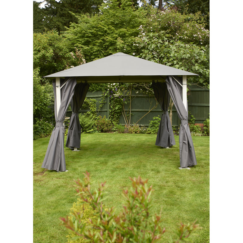 Steel Patio Gazebo, 260cm H x 300cm W x 400cm D, Grey