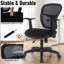 Chaise de bureau pivotante en filet, chaise de bureau à hauteur et dossier réglables, chaise de bureau ergonomique à bras fixe pour petit bureau-751411801-751411802