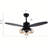 Chandelier Fan Black Wooden Blades Ceiling Fan Lighting Fixture Farmhouse Ceiling Fan With Light 3 Edison Bulb For Bedroom Living Room Kitchen Restaurant (Bulb Not Included) Home Decoration Tools