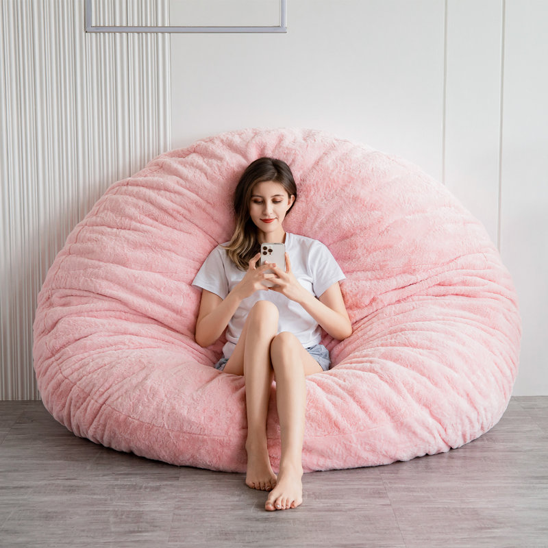 3 in 1 Convertible Bean Bag Chair, 10" H x 59" W x 59" D, Beige Corduroy