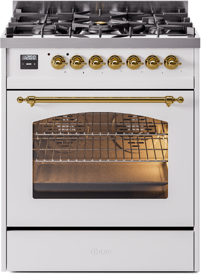 ILVE Nostalgie II Series 30 inch Dual Fuel Range with 5 Sealed Burners (Glass Door) ILVE 