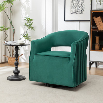 Fumiyo Velvet Swivel Barrel Chair