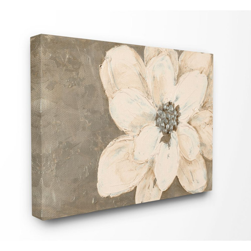 « abstract fleur collage painting », impression sur toile, Toile tendue, H 16 po x l 20 po x P 1,5 po