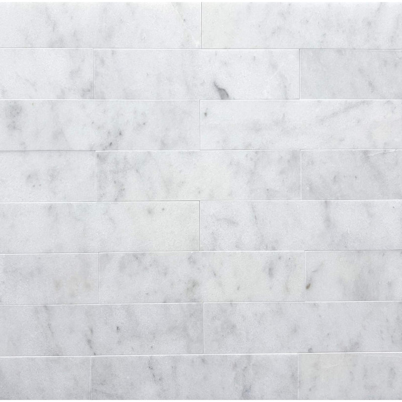 3x12 carreaux de marbre blanc, Blanc / Gris