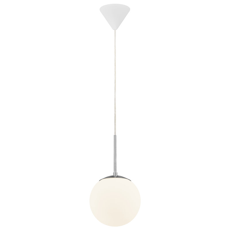 Cafe 1 - Light Chrome Sphere Pendant, 33cm H x 20cm W x 20cm D