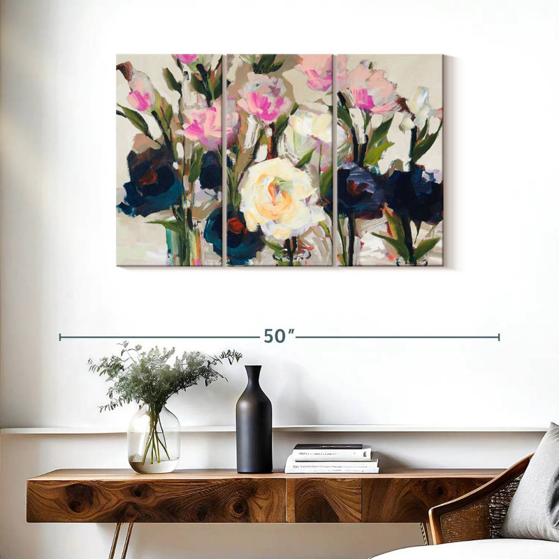 Avery, fleurs romantiques neutres, H 24 po x l 38 po