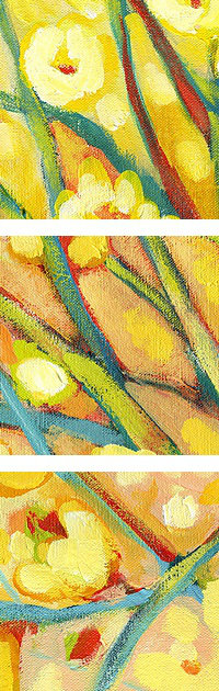 «Nolani The Hands of Spring» par Jennifer Lommers - reproduction d'art, H 38 po x l 23 po x P 1 po, Cadre noir
