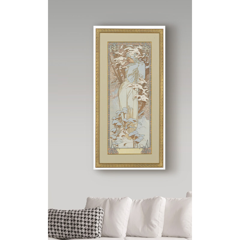 « quatre saisons : winter, 1900 », reproduction de peinture à l’huile sur toile tendue, H 47 po x l 24 po x P 2 po