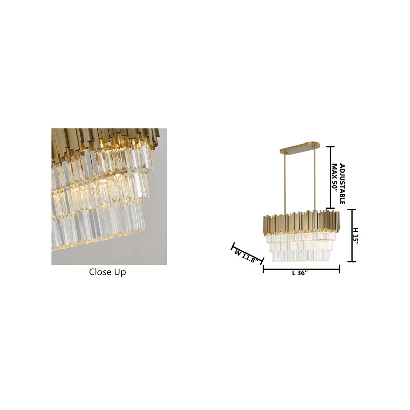 7 - Light Unique / Statement Geometric Chandelier with Crystal Accents