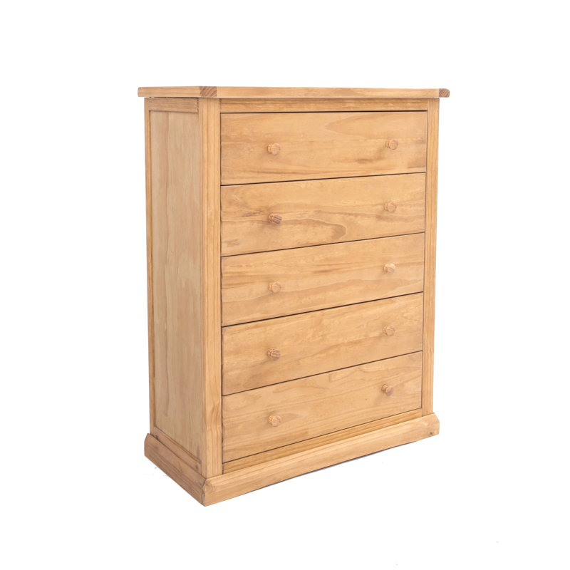 5 Drawer 90cm W Chest, Waxed