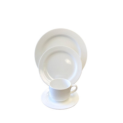 Couvert individuel en porcelaine 4 pièces Polar, service pour 1