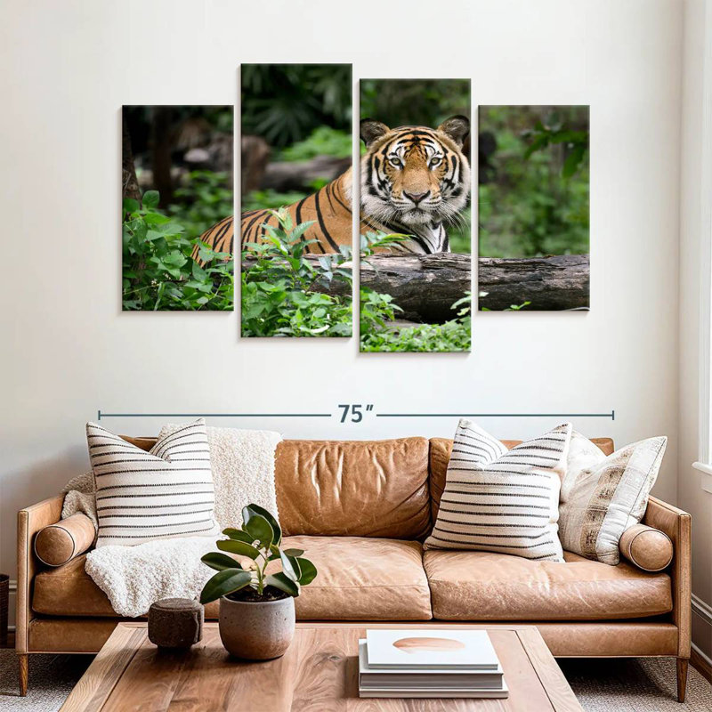 Tigre du Bengale indien Brampt, H 42 po x l 68 po