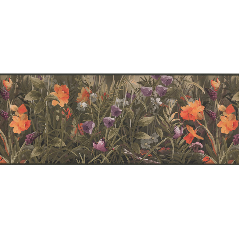 Bordure de papier peint floral L 0,75 pi x l 180 po