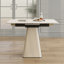 Table de salle à manger rétractable à dalle de roche pliante, table carrée extensible moderne avec base en acier inoxydable revêtue de cuir, table de cuisine à double usage pour les petits appartements