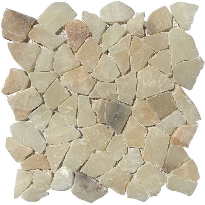 Jelly Random Sized Onyx Mosaic Tile in Yellow 12"x12" Floor and Wall Mosaic
