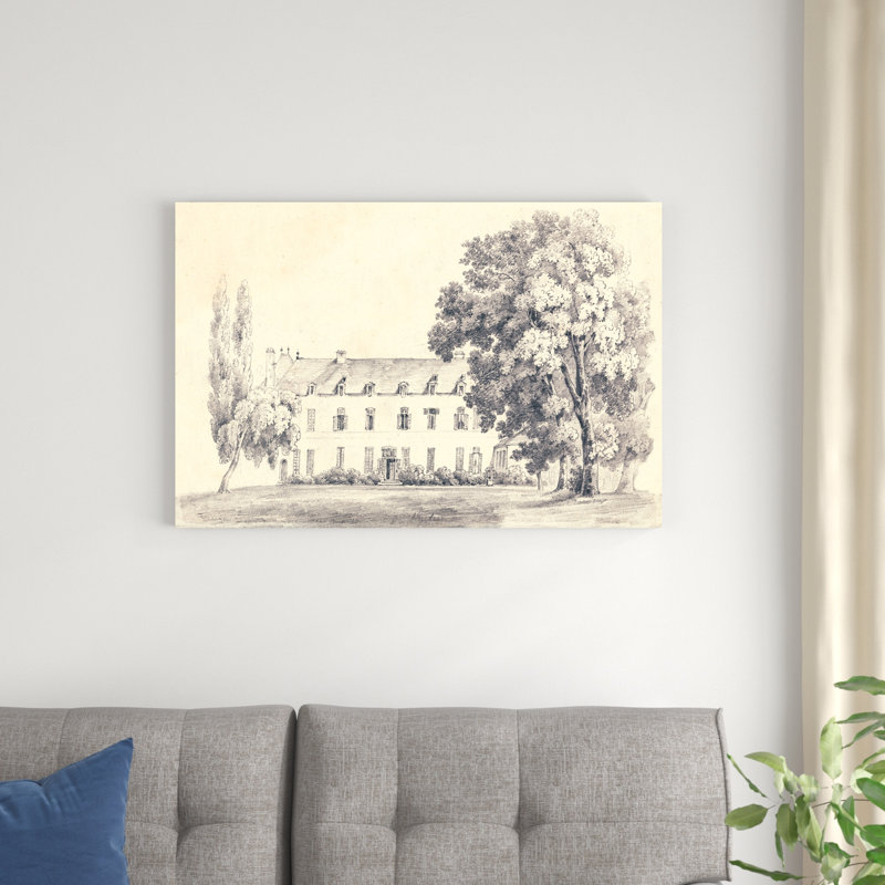 Croquis de maison de campagne, H 24 po x l 36 po
