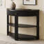 Console cannelée demi-lune avec tiroir et tablettes-1788216509
