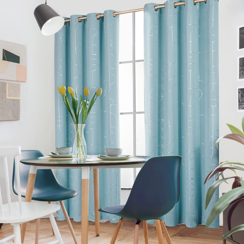 Ashleeann Room Darkening Curtain Pair, 52" W x 72" L, Sky Blue