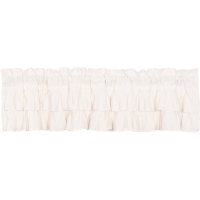 Cantonnière à volants en mélange de coton de couleur unie Sickels