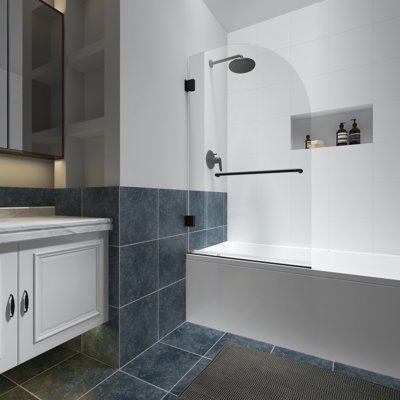 Julien 34'' - W x 58'' H Door Frameless Tub Door with Heat Soaking Process;Protective Coating Treatment