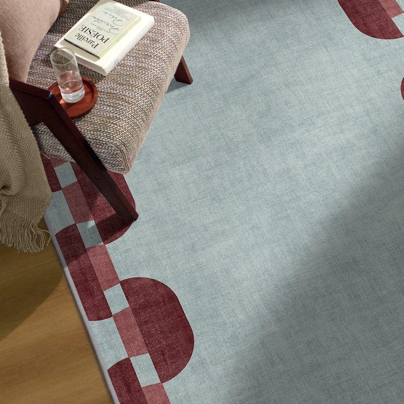 Tapis d'intérieur moderne à motif géométrique lavable en mailles de chaîne moderne avec envers antidérapant