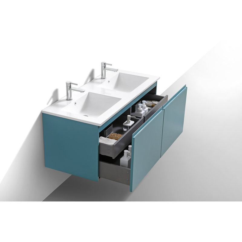 Ensemble de meuble-lavabo double 48 po, Vert sarcelle