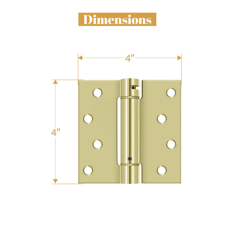 64'' x 64'' Steel Surface Mount Hinge, Polished Brass