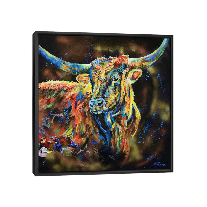« the patron », reproduction sur toile, H 18 po x l 18 po x P 1,5 po, Toile avec cadre flottant noir, Pas de tapis