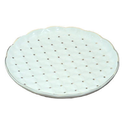 Assiette ronde de 7,5 po à pois dorés