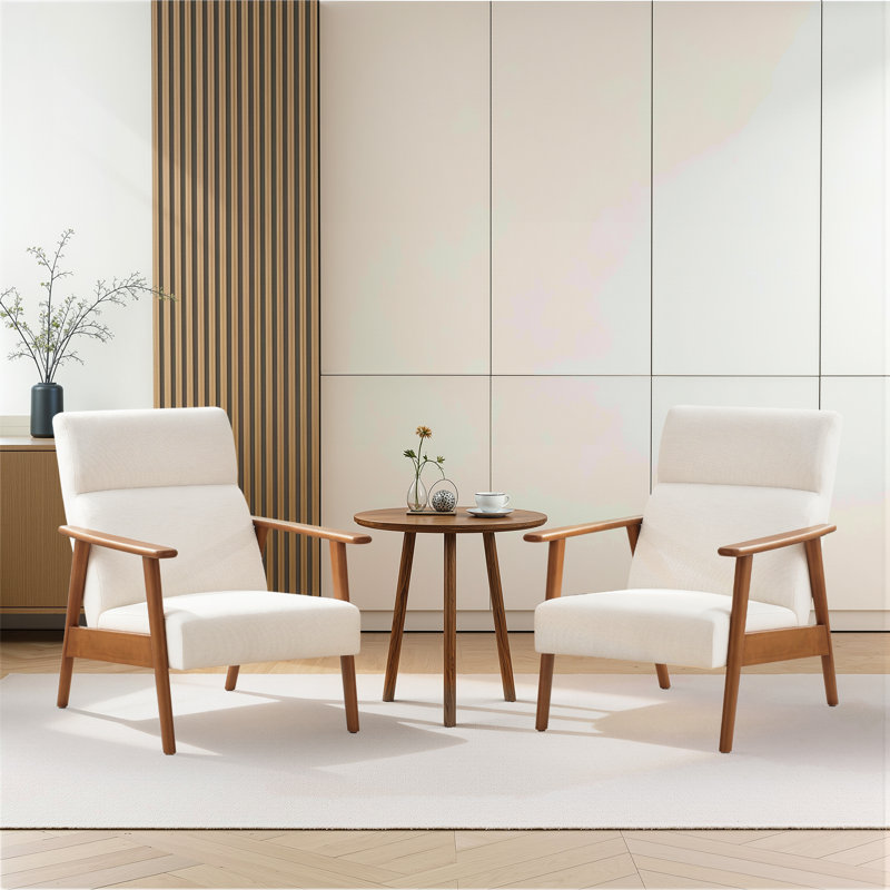Upholstered Armchair, White