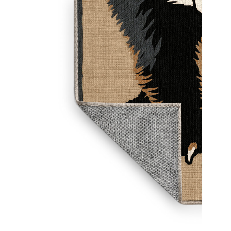 Washable Honey Badger Wildlife Area Rug, Square 3'